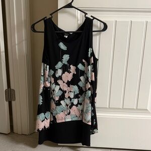 Alfani Black Floral Tunic Top